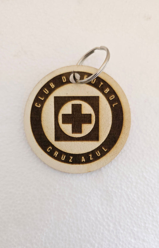 Cruz Azul Llavero de Madera - Keychain